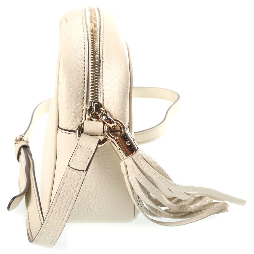 Gucci Soho Disco Small Shoulder Bag Fringe Leather White — view 3