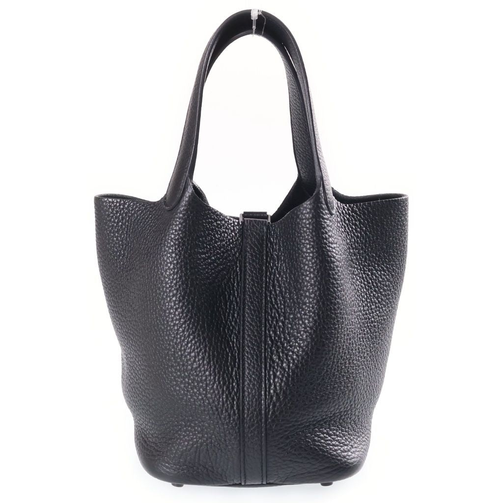 Hermes Picotin Lock PM Handbag Monochrome Taurillon Clemence So Black — view 2