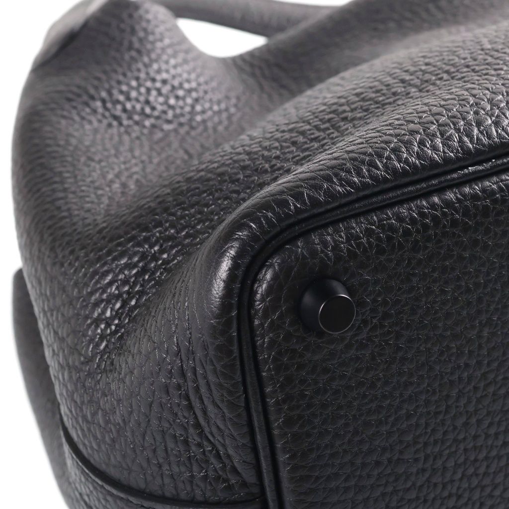 Hermes Picotin Lock PM Handbag Monochrome Taurillon Clemence So Black — view 5