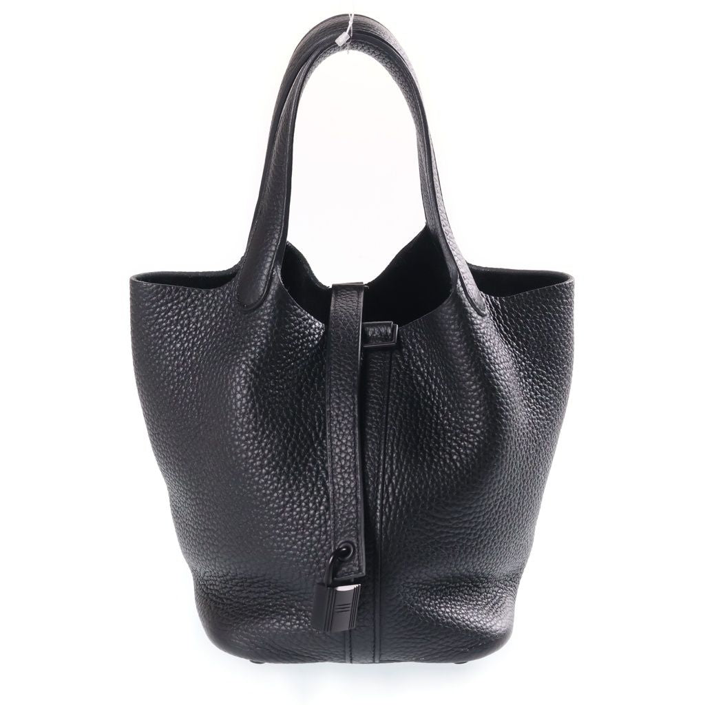 Hermes Picotin Lock PM Handbag Monochrome Taurillon Clemence So Black