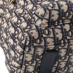 Dior Oblique Backpack Navy Beige Leather Canvas Silver — view 5