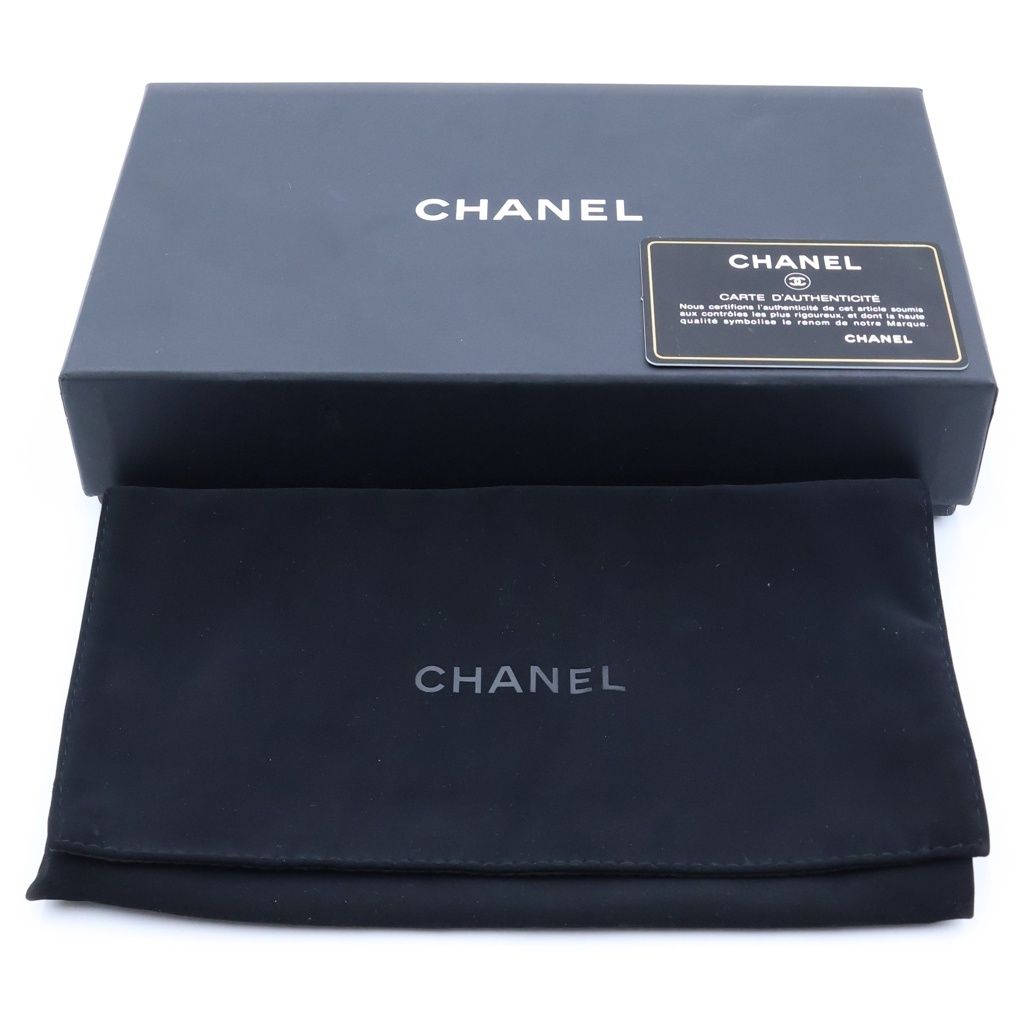 Chanel Quilted Classic Long Zip Wallet Black Lambskin Silver — view 6