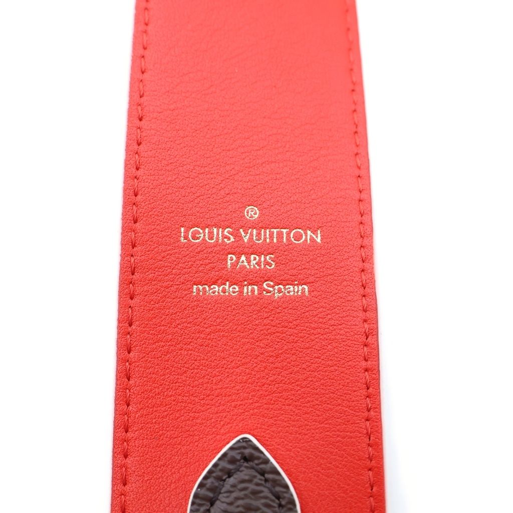 Louis Vuitton Monogram Shoulder Strap Brown Red Leather Gold — view 4