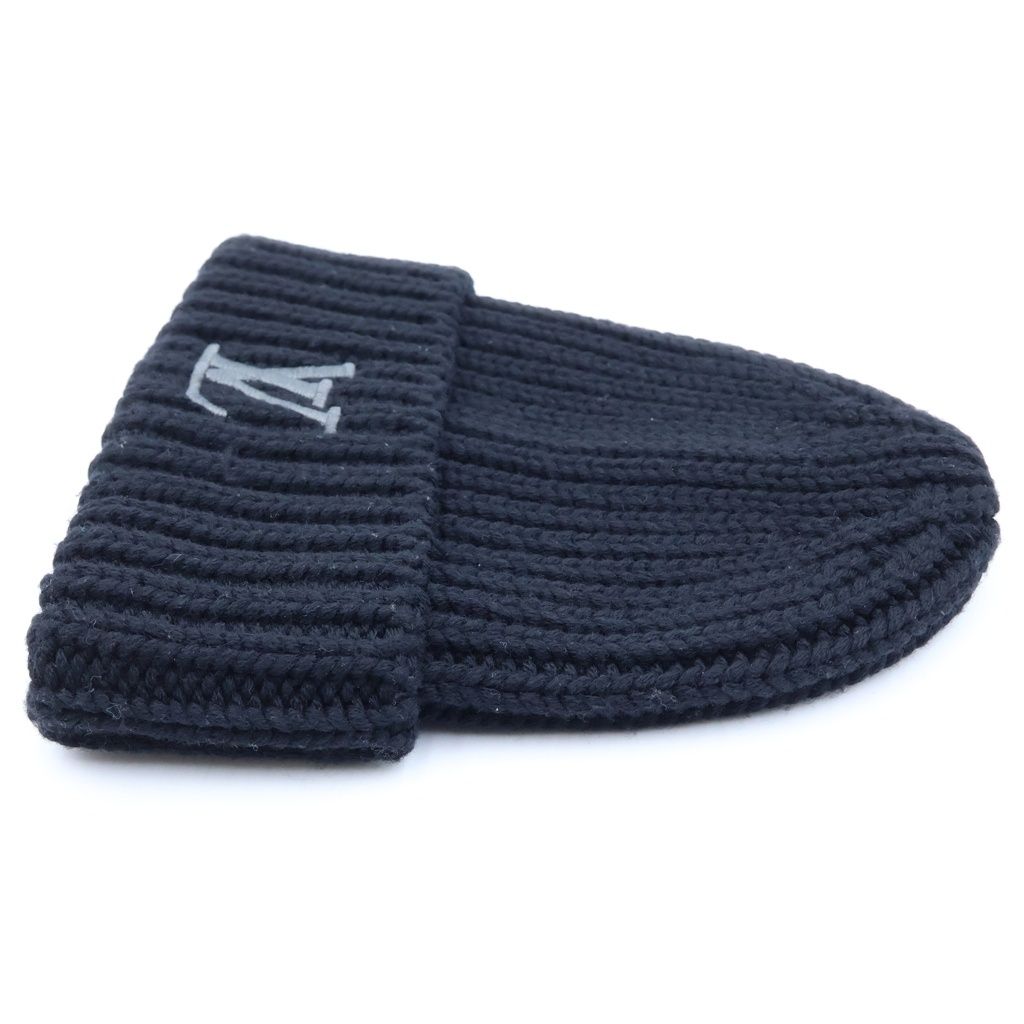 Louis Vuitton Beanie Only LV Knit Hat Wool Logo Embroidery Noir Black — view 3