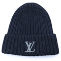 Louis Vuitton Beanie Only LV Knit Hat Wool Logo Embroidery Noir Black