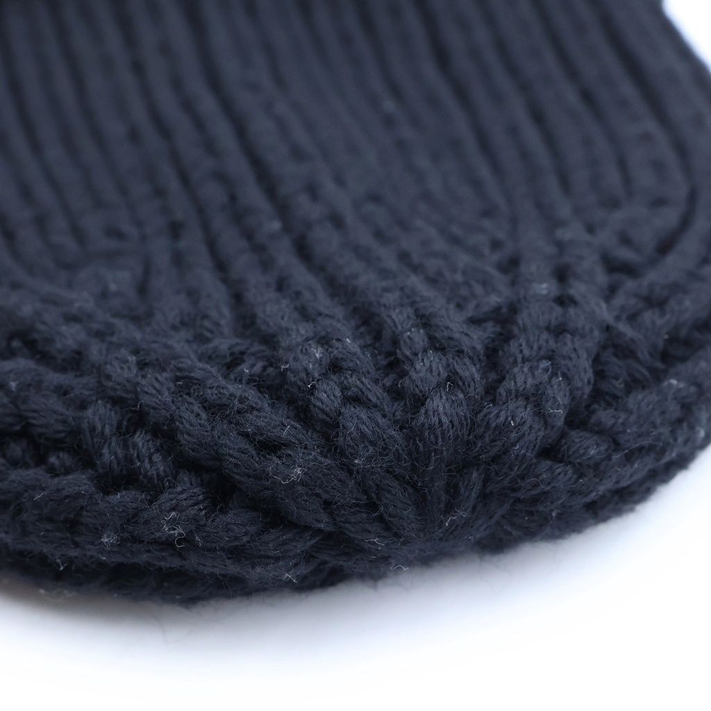 Louis Vuitton Beanie Only LV Knit Hat Wool Logo Embroidery Noir Black — view 6