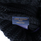 Louis Vuitton Beanie Only LV Knit Hat Wool Logo Embroidery Noir Black — view 7