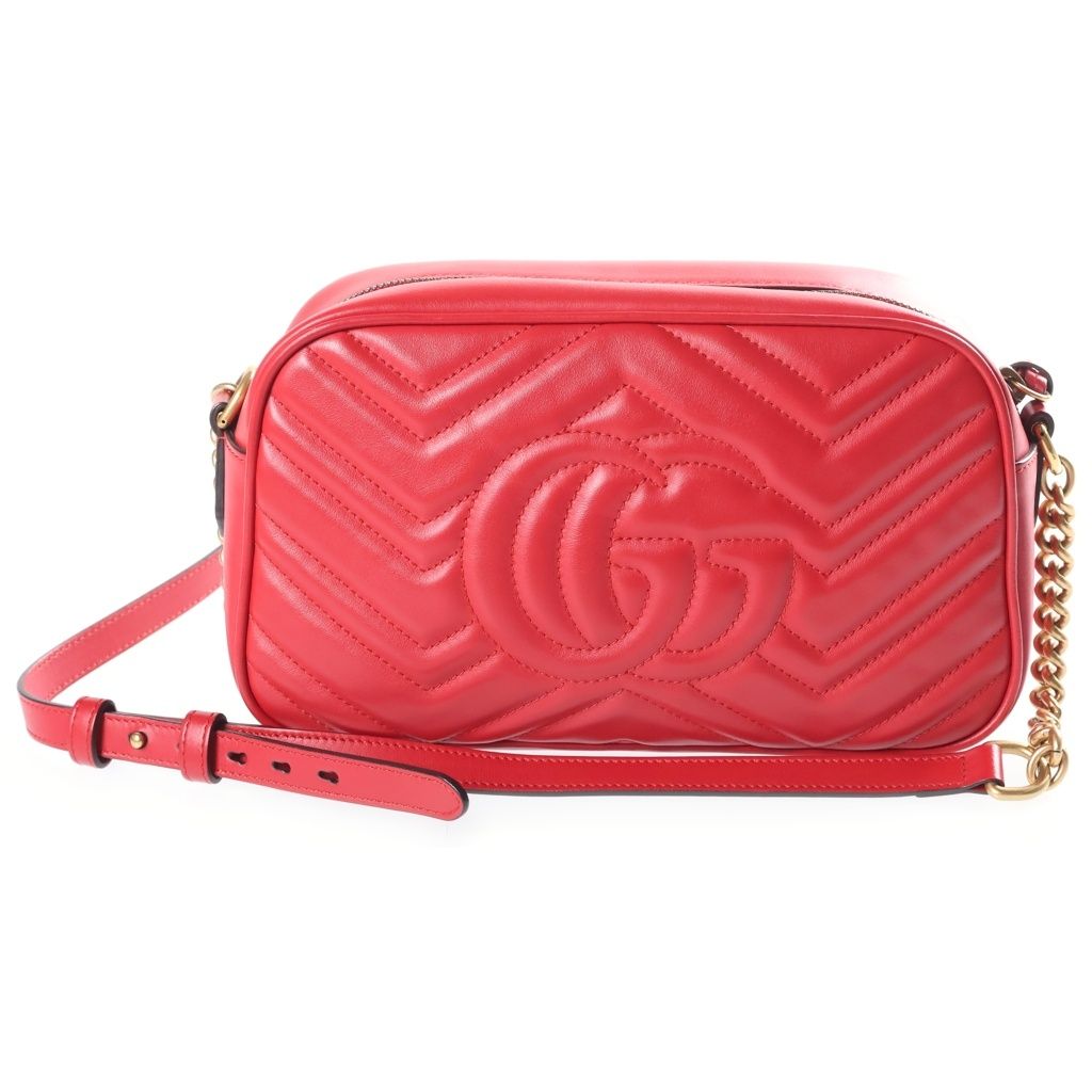 Gucci GG Marmont Chain Shoulder Bag Leather Red — view 2