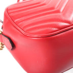 Gucci GG Marmont Chain Shoulder Bag Leather Red — view 5