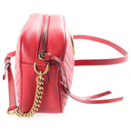 Gucci GG Marmont Chain Shoulder Bag Leather Red — view 3