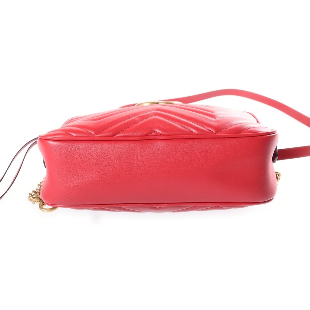 Gucci GG Marmont Chain Shoulder Bag Leather Red — view 4
