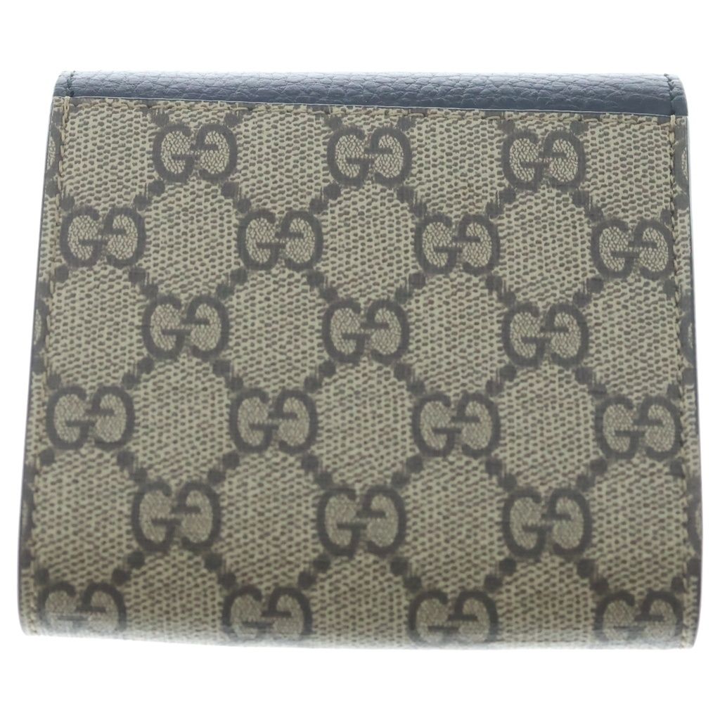 Gucci GG Compact Wallet Bifold Leather Black Beige — view 2