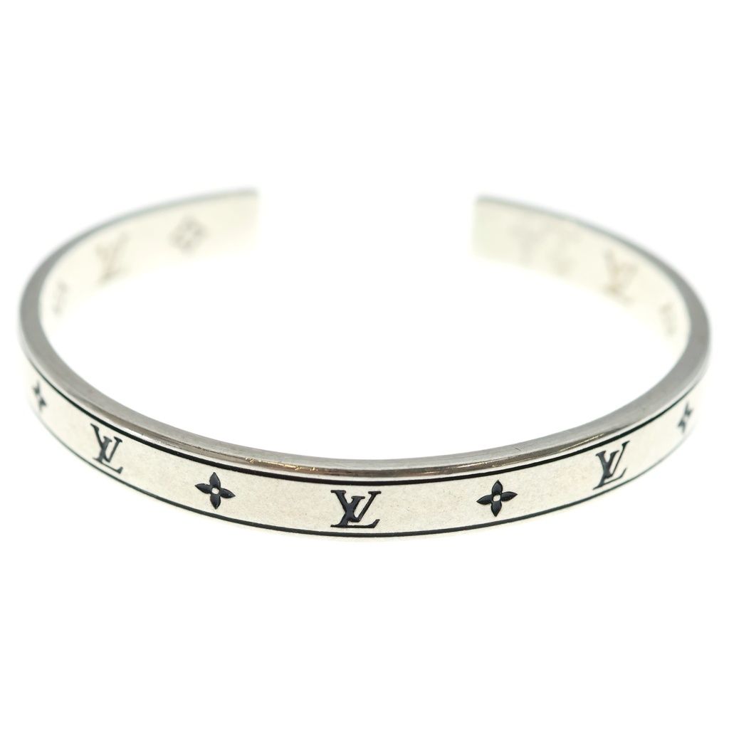 Louis Vuitton Bracelet LV Spike Monogram Bangle Silver
