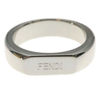 Fendi Logo Stamp Seal Ring Silver