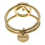 Fendi F is Fendi Logo Rhinestone Ring Gold — view 2