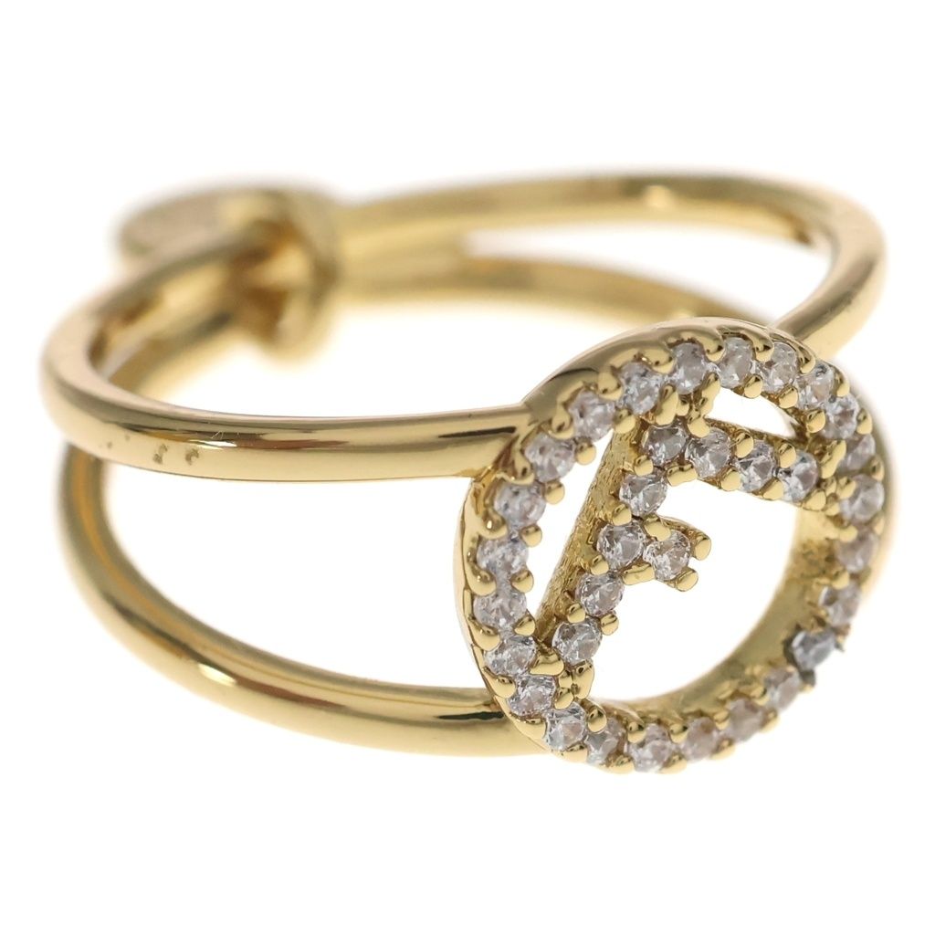 Fendi F is Fendi Logo Rhinestone Ring Gold — view 5