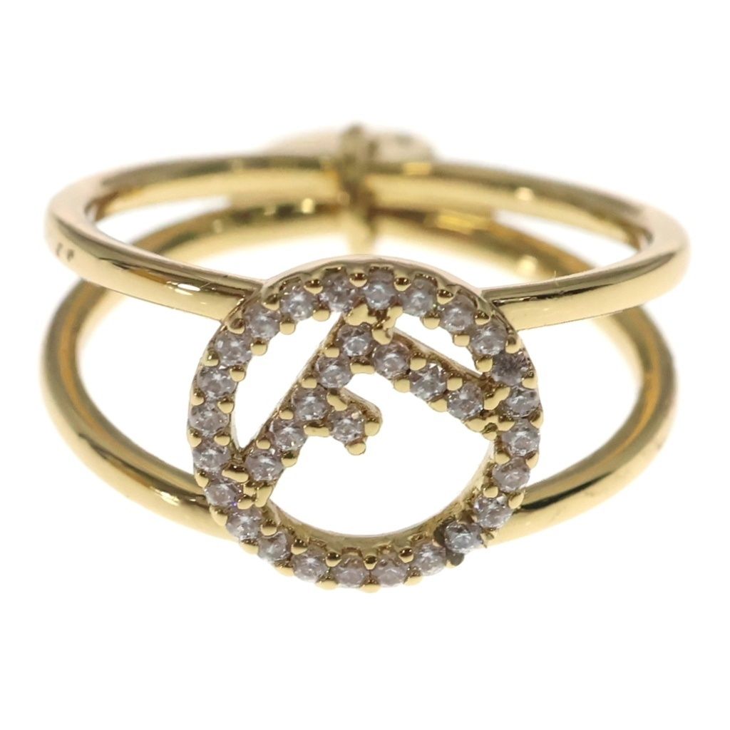 Fendi F is Fendi Logo Rhinestone Ring Gold