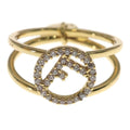 Fendi F is Fendi Logo Rhinestone Ring Gold