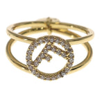 Fendi F is Fendi Logo Rhinestone Ring Gold