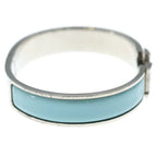 Hermes Clic H Bangle Bracelet Silver Blue — view 3