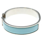 Hermes Clic H Bangle Bracelet Silver Blue — view 4