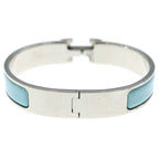 Hermes Clic H Bangle Bracelet Silver Blue — view 2