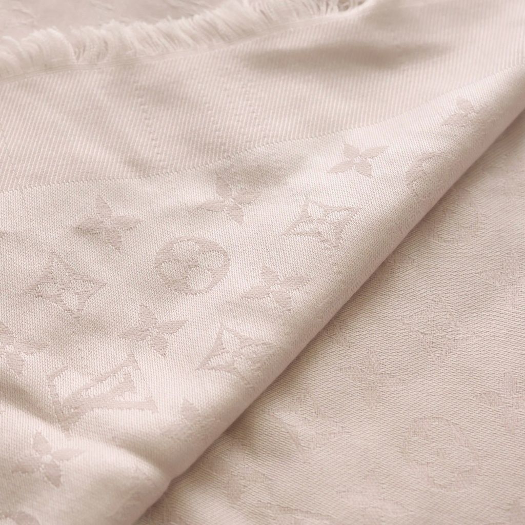 Louis Vuitton Shawl Monogram Wool Silk Pink Scarf — view 5