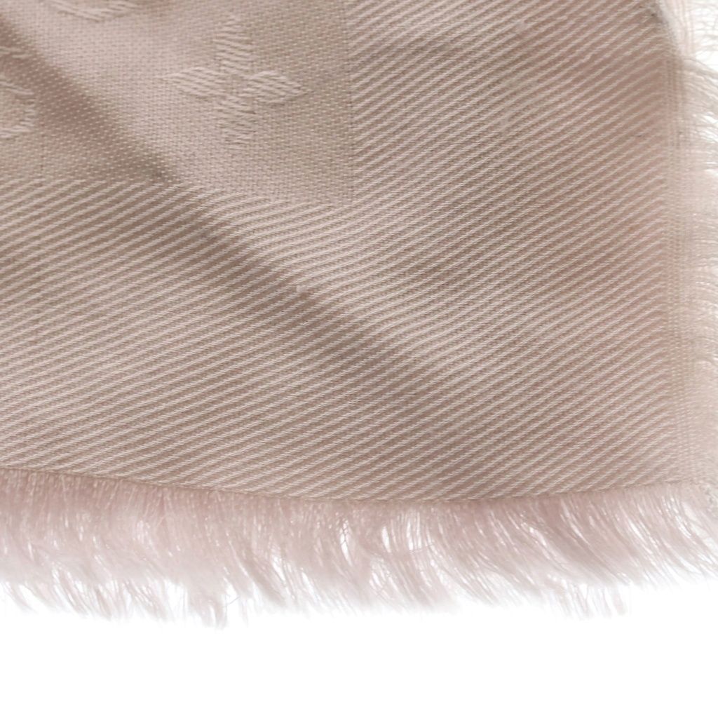 Louis Vuitton Shawl Monogram Wool Silk Pink Scarf — view 3