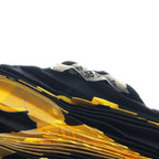 Hermes Pleated Carre Silk Scarf Black Yellow — view 4