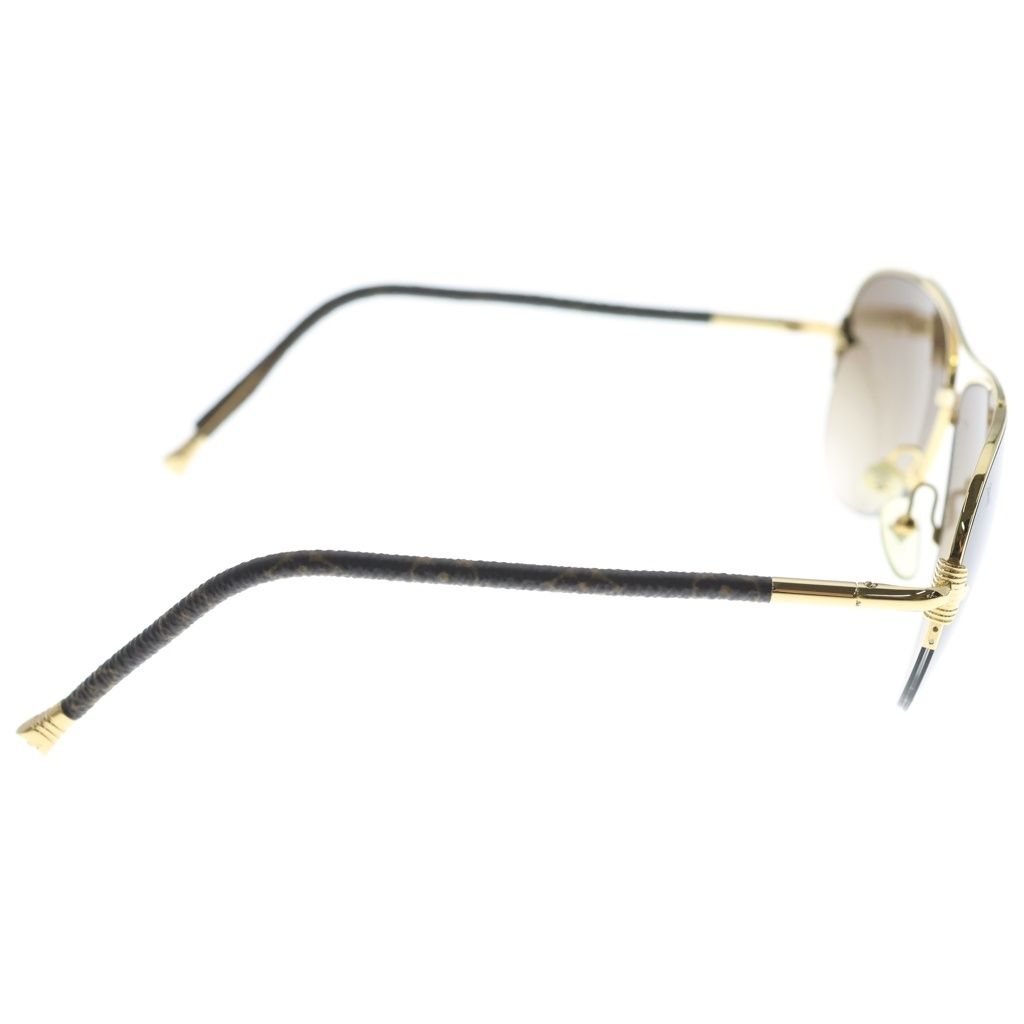 Louis Vuitton Petit Viola Pilot Sunglasses Eyewear Brown Gold — view 3