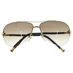 Louis Vuitton Petit Viola Pilot Sunglasses Eyewear Brown Gold