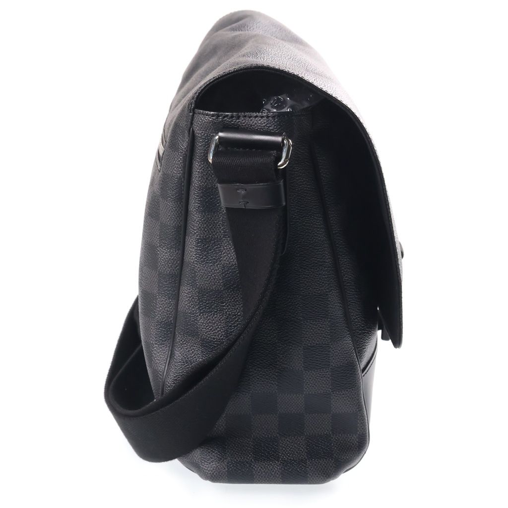 Louis Vuitton Damier Graphite Messenger PM Leather Shoulder Bag Black Silver — view 3