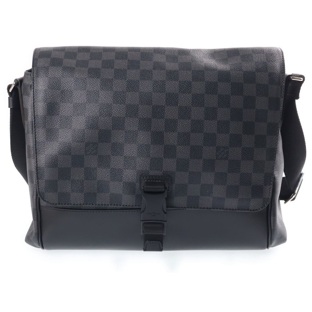 Louis Vuitton Damier Graphite Messenger PM Leather Shoulder Bag Black Silver