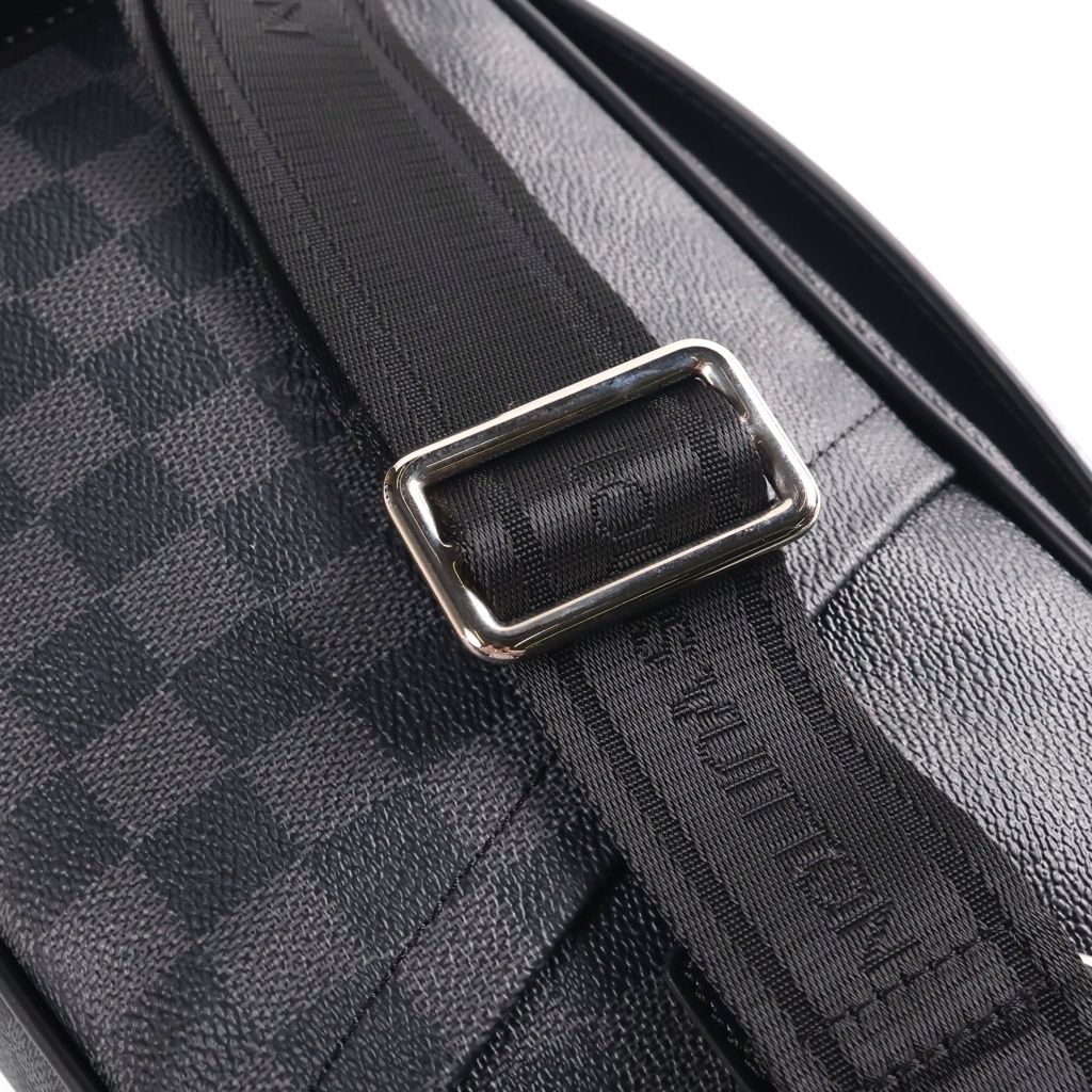 Louis Vuitton Damier Graphite Ambler Leather 2-Way Body Shoulder Bag Black — view 7