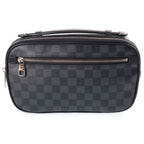 Louis Vuitton Damier Graphite Ambler Leather 2-Way Body Shoulder Bag Black