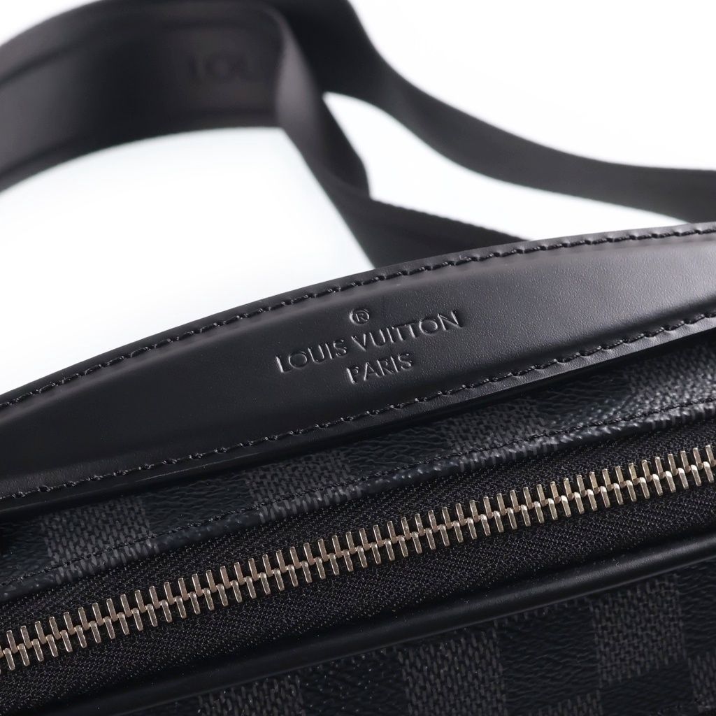 Louis Vuitton Damier Graphite Ambler Leather 2-Way Body Shoulder Bag Black — view 6