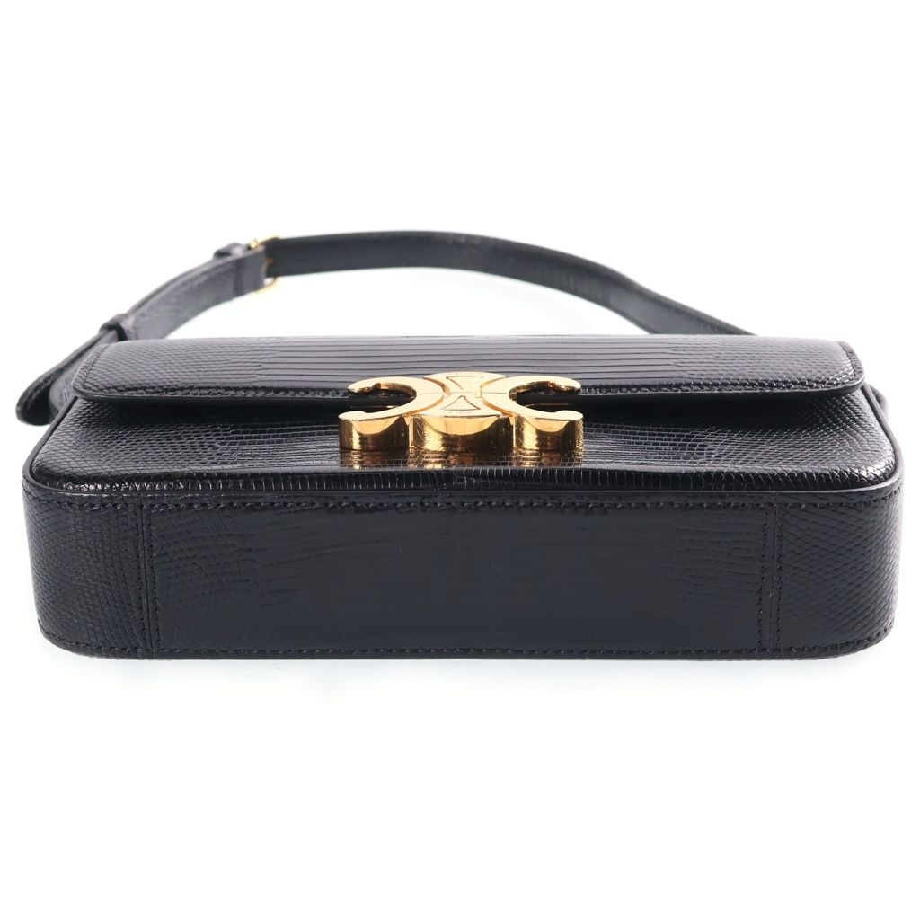 Celine Triomphe Claude Embossed Leather Bag Gold Black — view 4