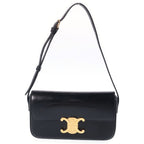 Celine Triomphe Claude Embossed Leather Bag Gold Black