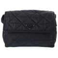 Prada Re-Nylon Quilted Shoulder Bag Black Silver