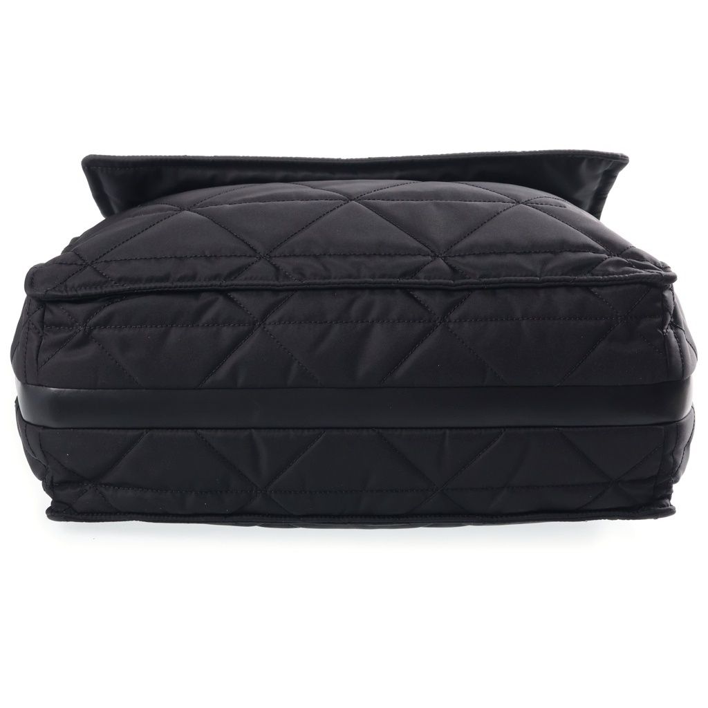 Prada Re-Nylon Quilted Shoulder Bag Black Silver — view 4
