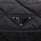 Prada Re-Nylon Quilted Shoulder Bag Black Silver — view 6