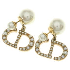 Dior Tribales Faux Pearl Earrings CD Logo Gold