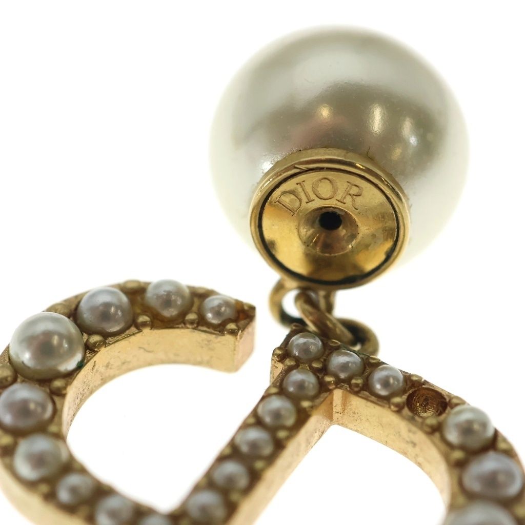 Dior Tribales Faux Pearl Earrings CD Logo Gold — view 6