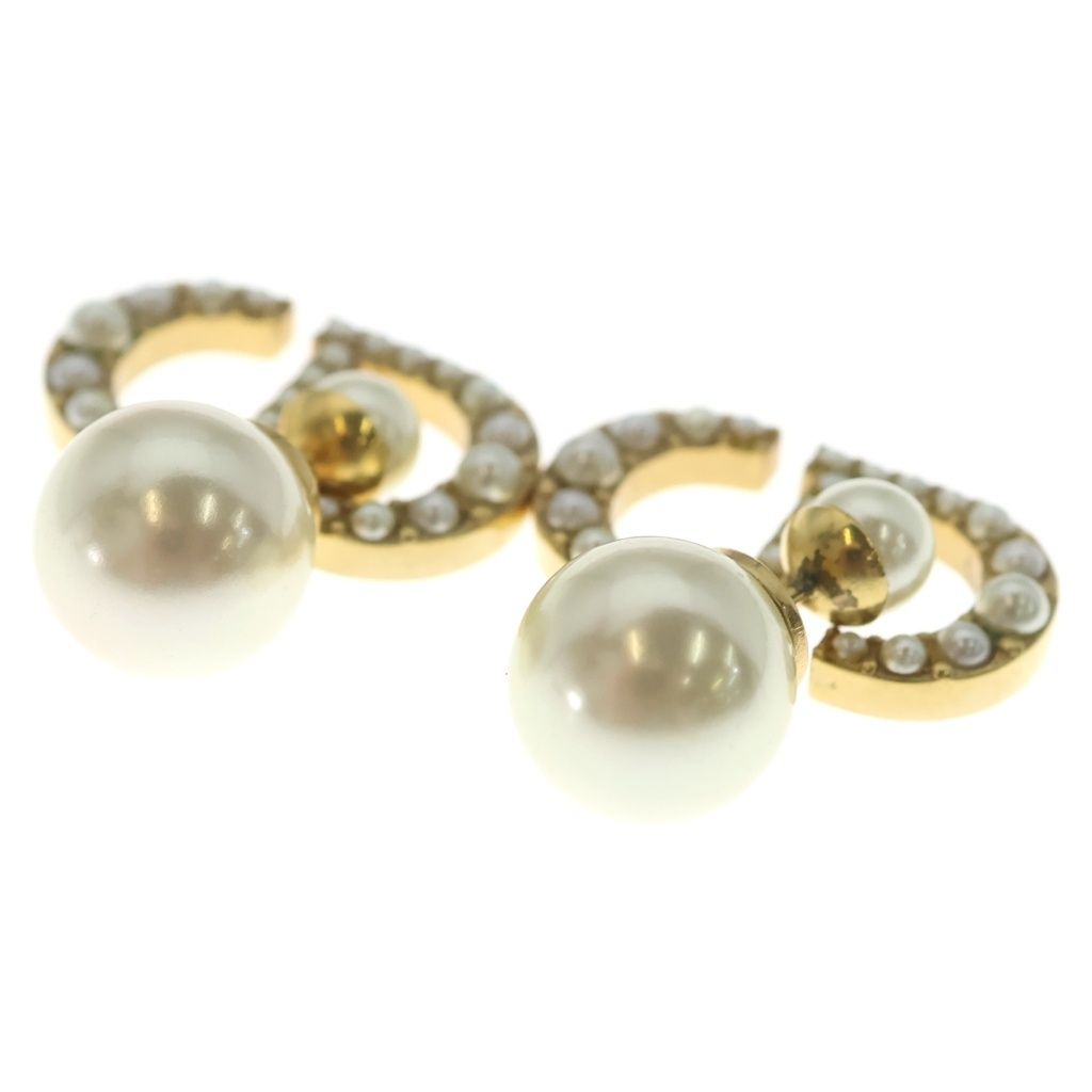 Dior Tribales Faux Pearl Earrings CD Logo Gold — view 2