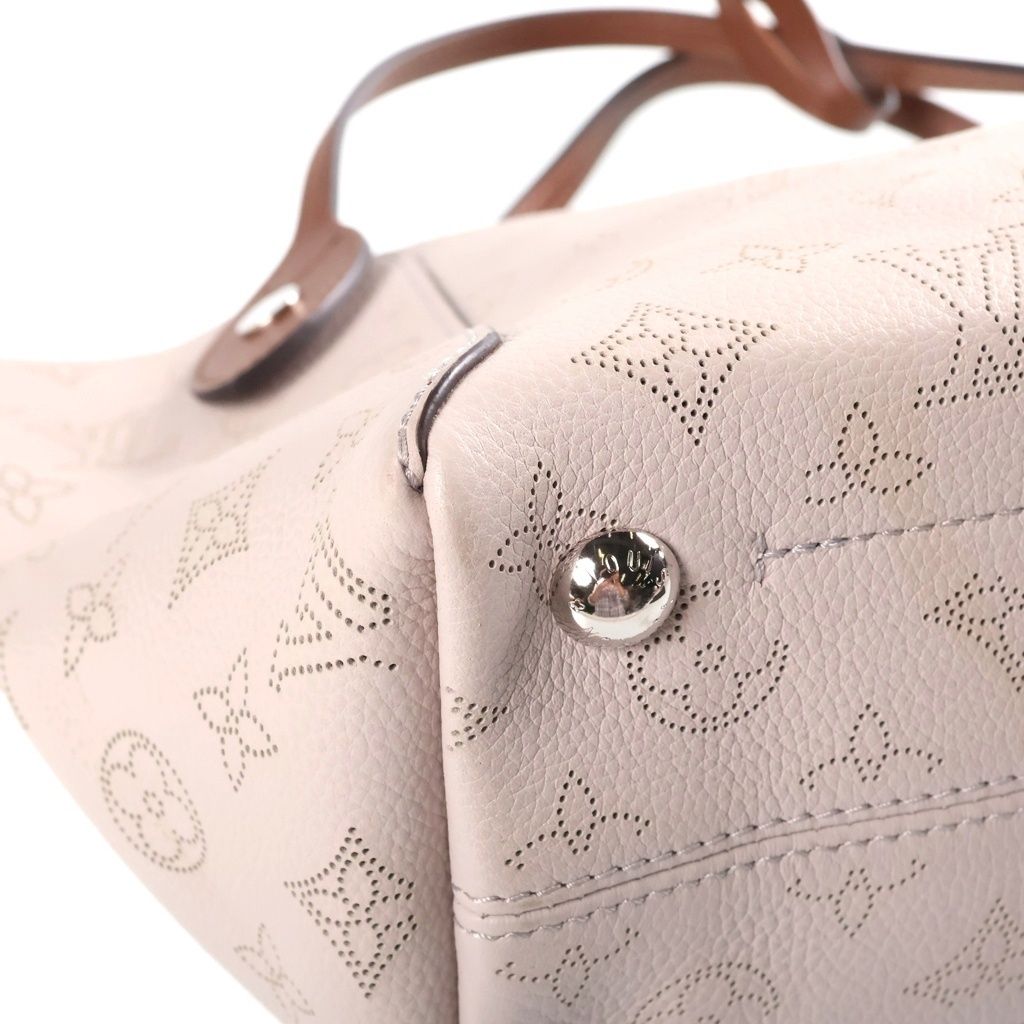 Louis Vuitton Hina PM Mahina Monogram Leather Shoulder Bag Beige Brown — view 5