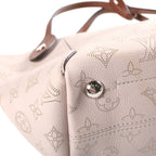 Louis Vuitton Hina PM Mahina Monogram Leather Shoulder Bag Beige Brown — view 5