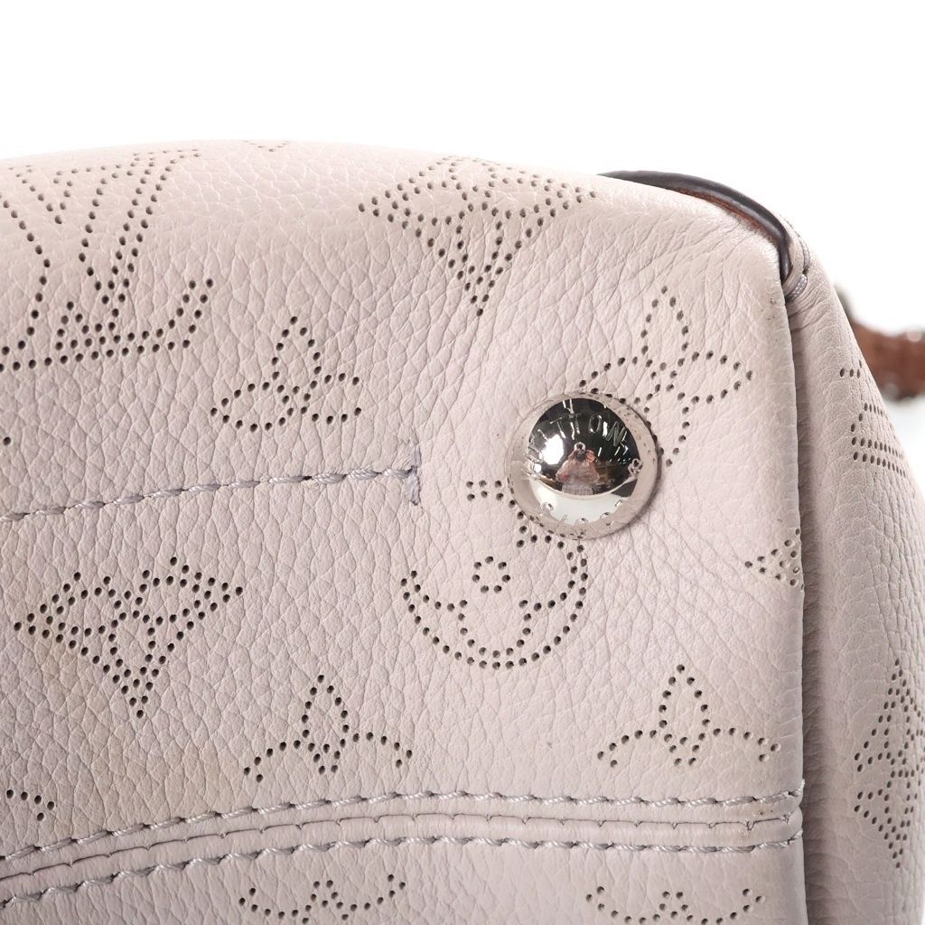 Louis Vuitton Hina PM Mahina Monogram Leather Shoulder Bag Beige Brown — view 6