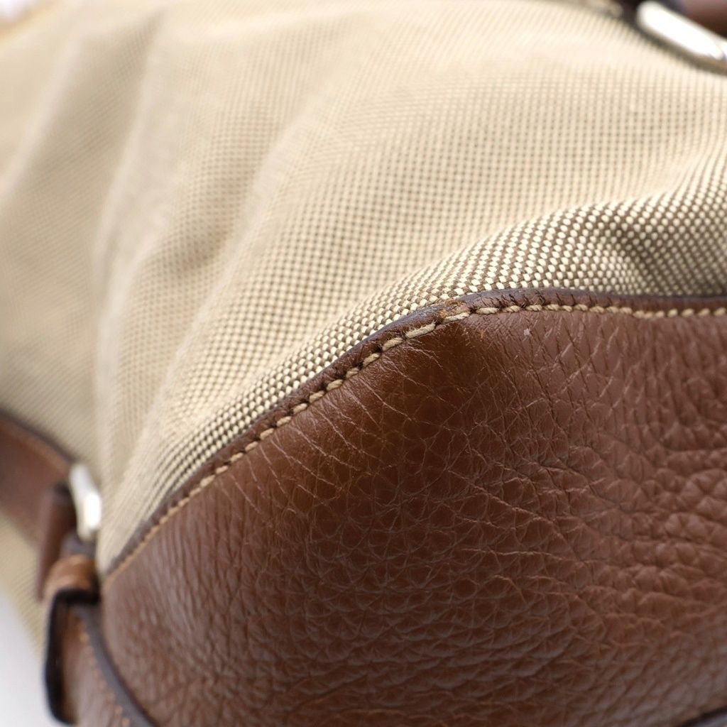 Prada Fur Logo Jacquard 2-Way Bag Khaki — view 6