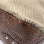 Prada Fur Logo Jacquard 2-Way Bag Khaki — view 5