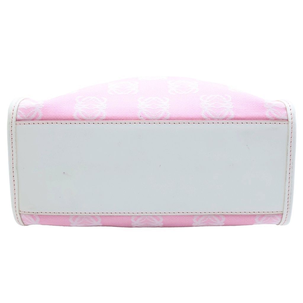 Loewe Tote Bag Pink White Canvas Leather — view 4
